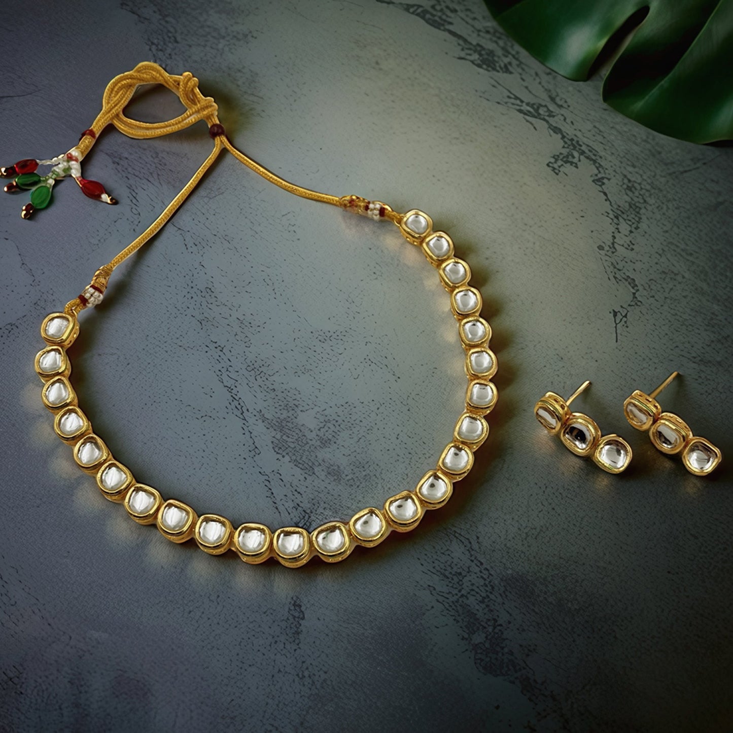 Kundan Meenakari Gold Jewellery set