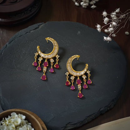 Amara Ruby Pink Drop Earrings