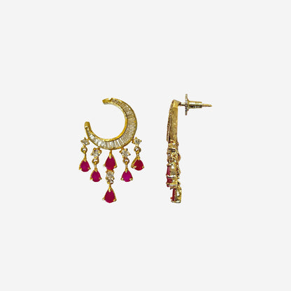 Amara Ruby Pink Drop Earrings