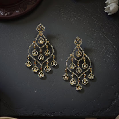 Zara Gold TwoTone Chandlier Earring