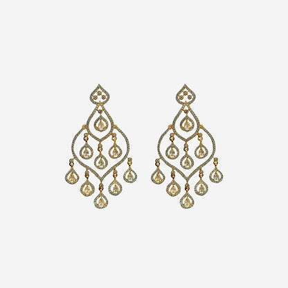 Zara Gold TwoTone Chandlier Earring