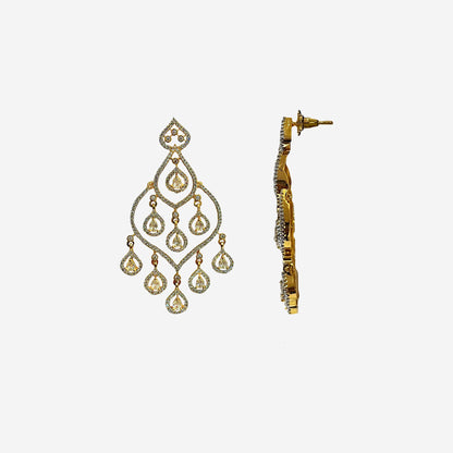 Zara Gold TwoTone Chandlier Earring