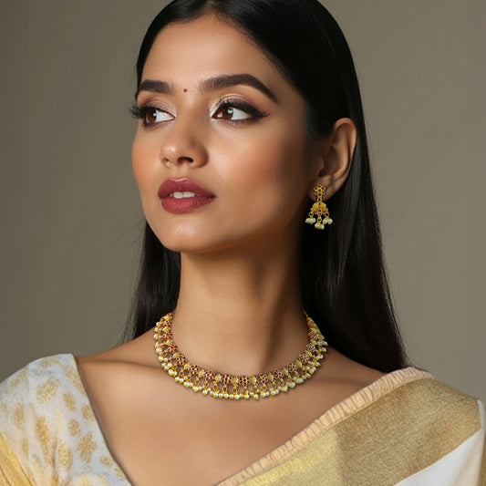 Mogra Antique Necklace Set