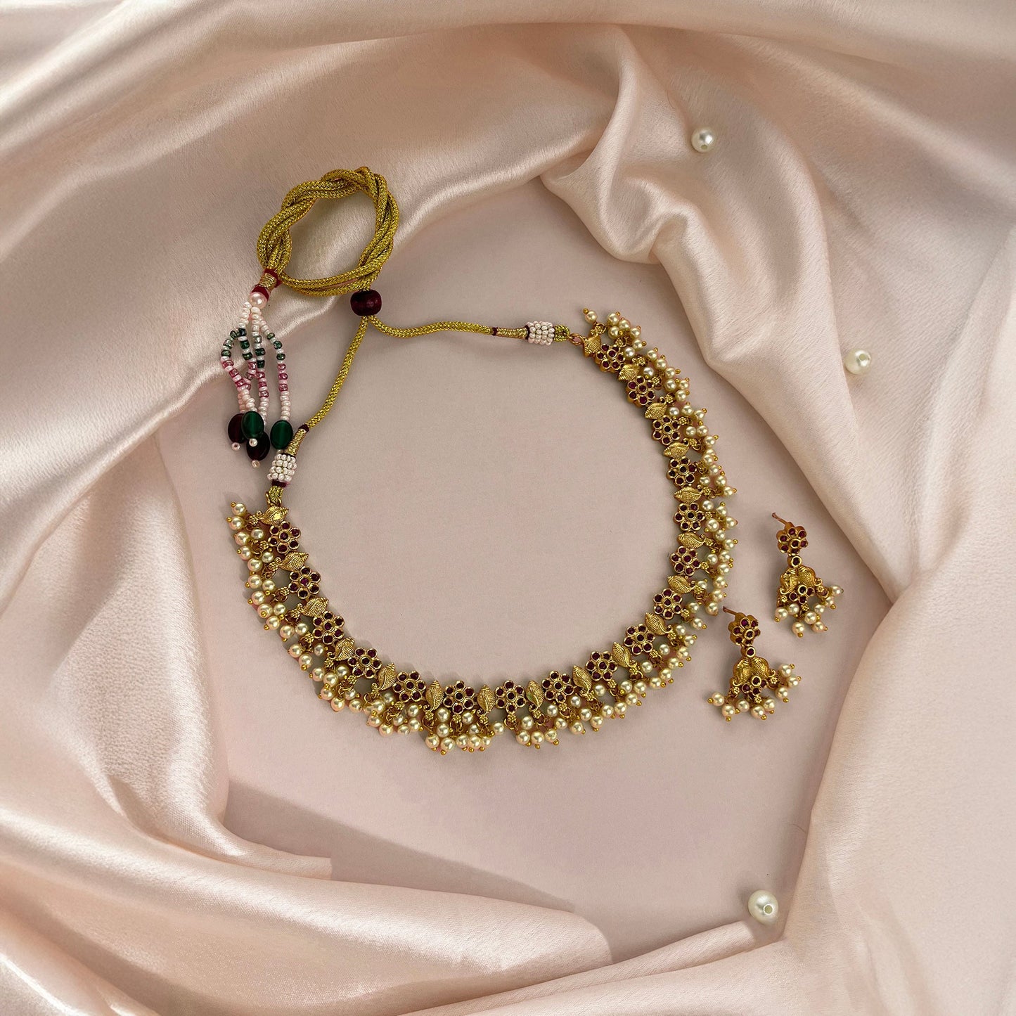 Mogra Antique Necklace Set
