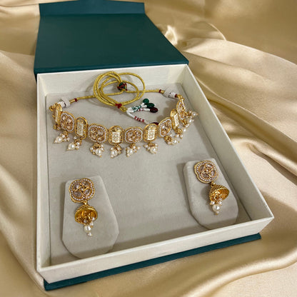Gold Meera Antique Choker Set