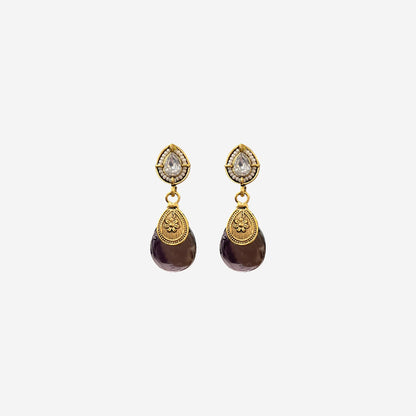 Jeevika Purple Drop Necklace Set