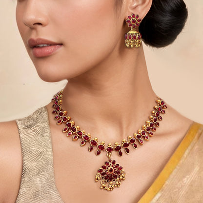 Tarini Ruby Necklace Set