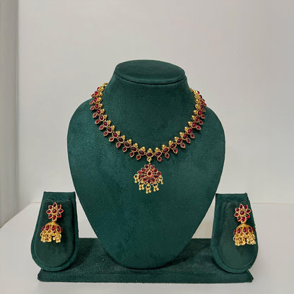 Tarini Ruby Necklace Set