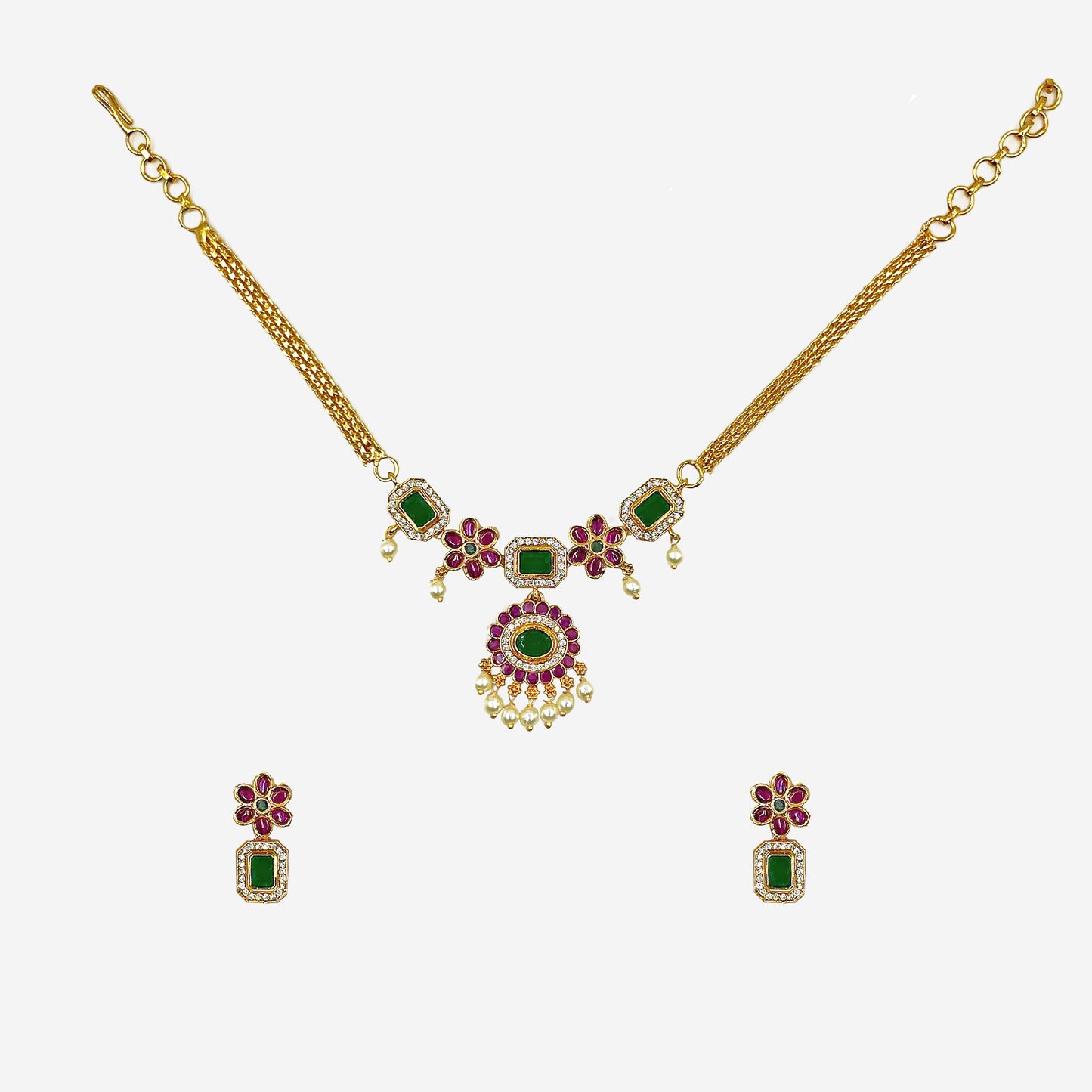 Meera Floral Necklace Set
