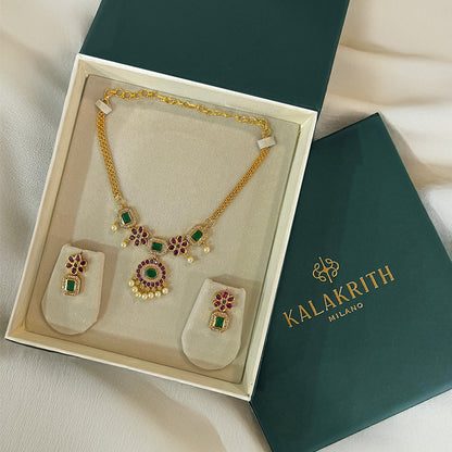 Meera Floral Necklace Set