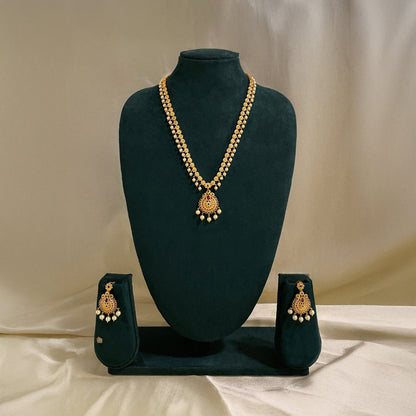 Vaidehi Gold Long Necklace Set