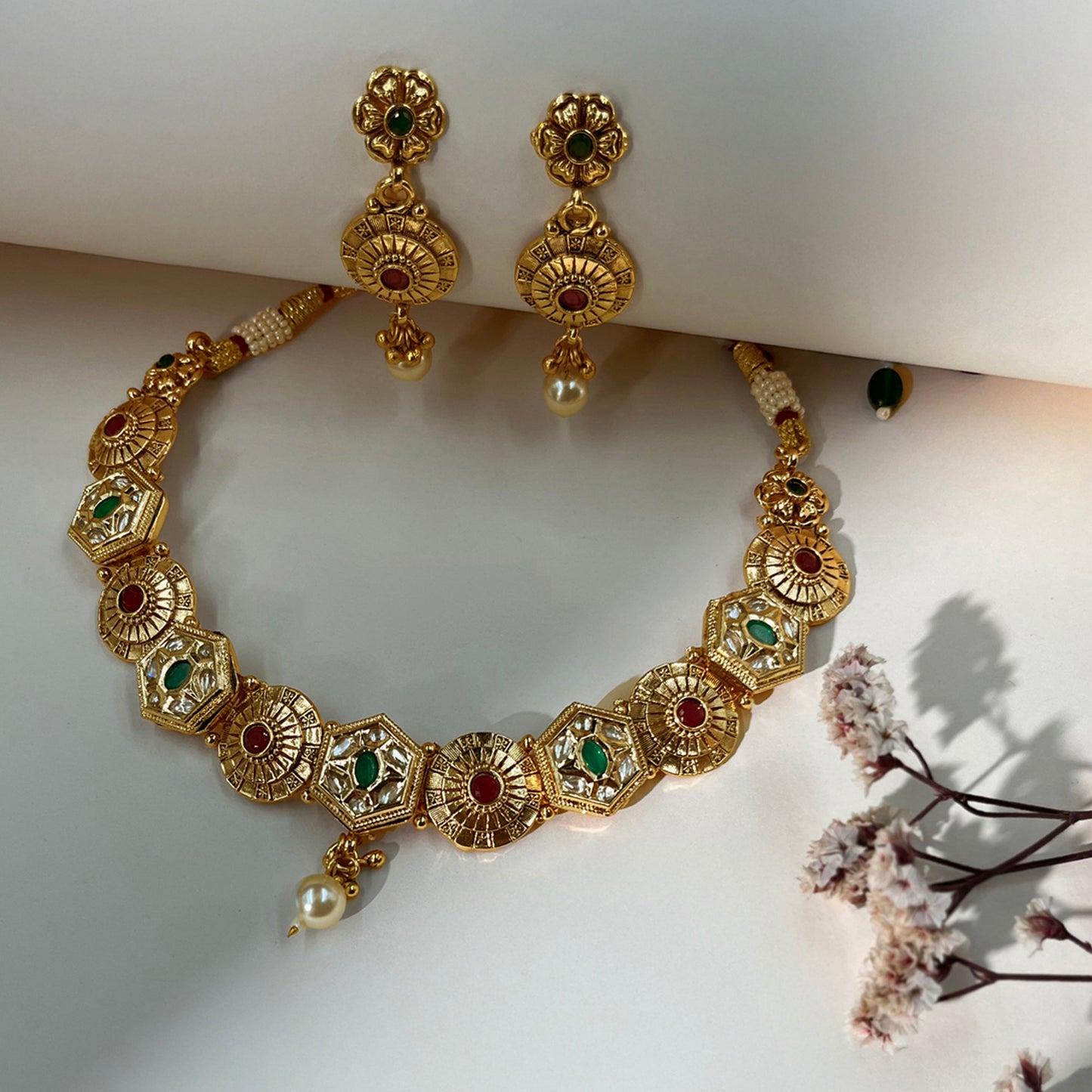 Gold Chakra Choker Set