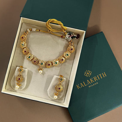 Gold Chakra Choker Set