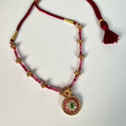 Rajni Red Beaded Necklace Set