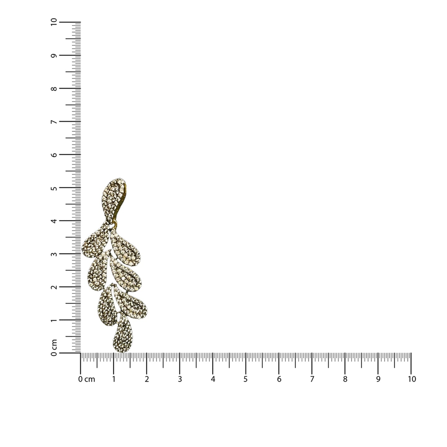 Amina Gold AD Studded Petal Motif Danglers
