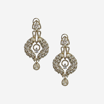 Mahira Gold Pear Drop Danglers Earrings