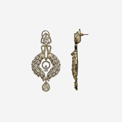 Mahira Gold Pear Drop Danglers Earrings