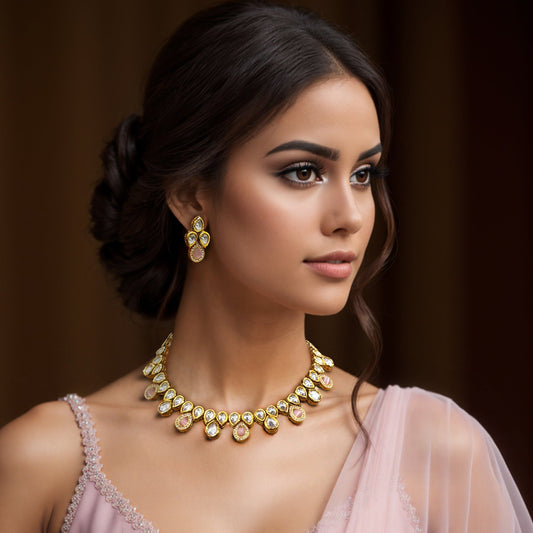 Padmika Pink Kundan Necklace Set