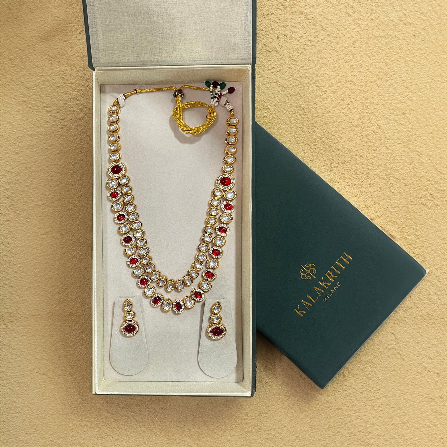 Manika Layered Ruby Kundan Necklace Set