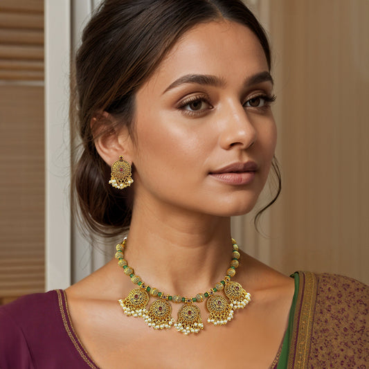 Mukta Antique Necklace Set