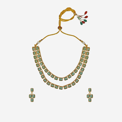 Soma Green Stone Necklace Set
