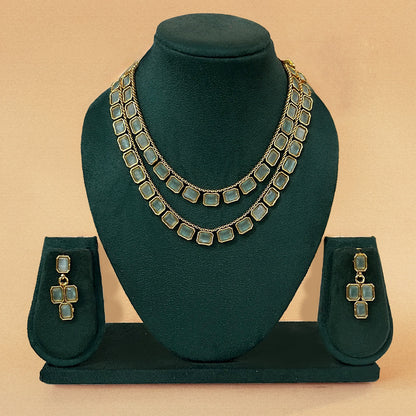 Soma Green Stone Necklace Set
