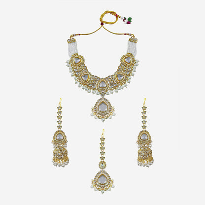 Advika Bridal Pearl Kundan Necklace Set