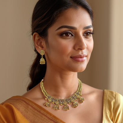 Amrita Gold Temple Necklace Set