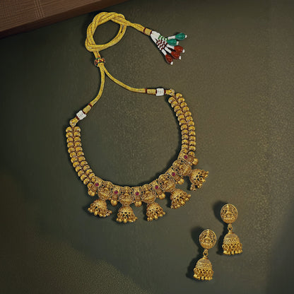 Amrita Gold Temple Necklace Set