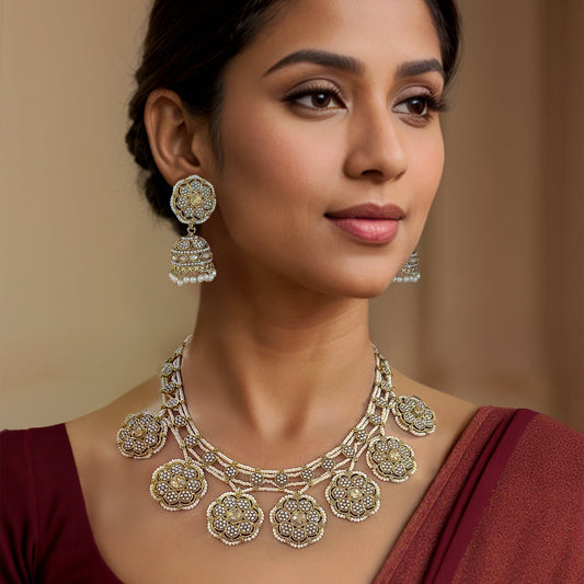 Hoor Floral Necklace Set