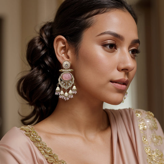 Yasmin Pink Chandelier Earring
