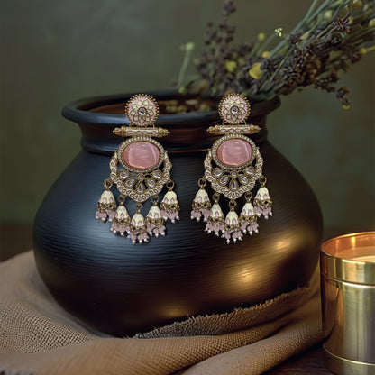 Yasmin Pink Chandelier Earring