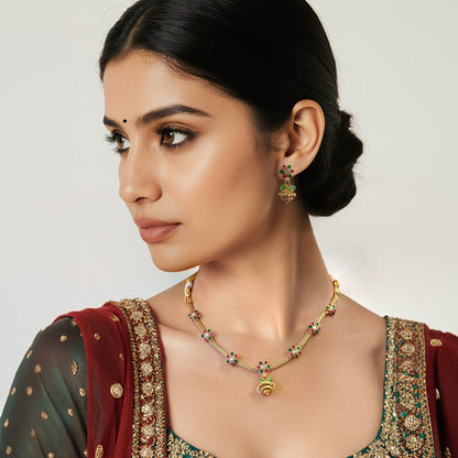 Saanvi Floral Necklace Set