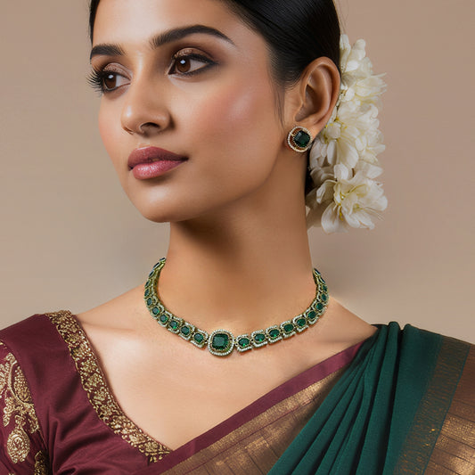 Anne Emerald Necklace Set