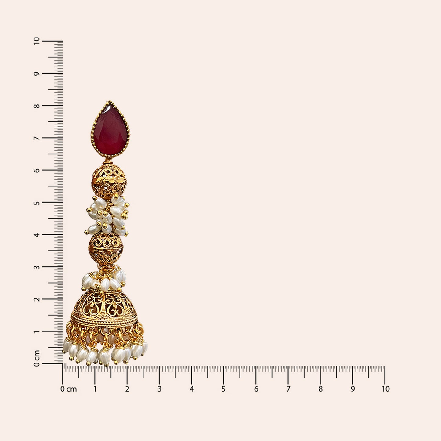 Kirti Long Ruby Jhumkas