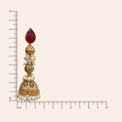 Kirti Long Ruby Jhumkas