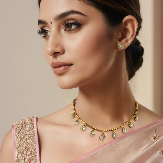 Komal Pink Charms Necklace Set