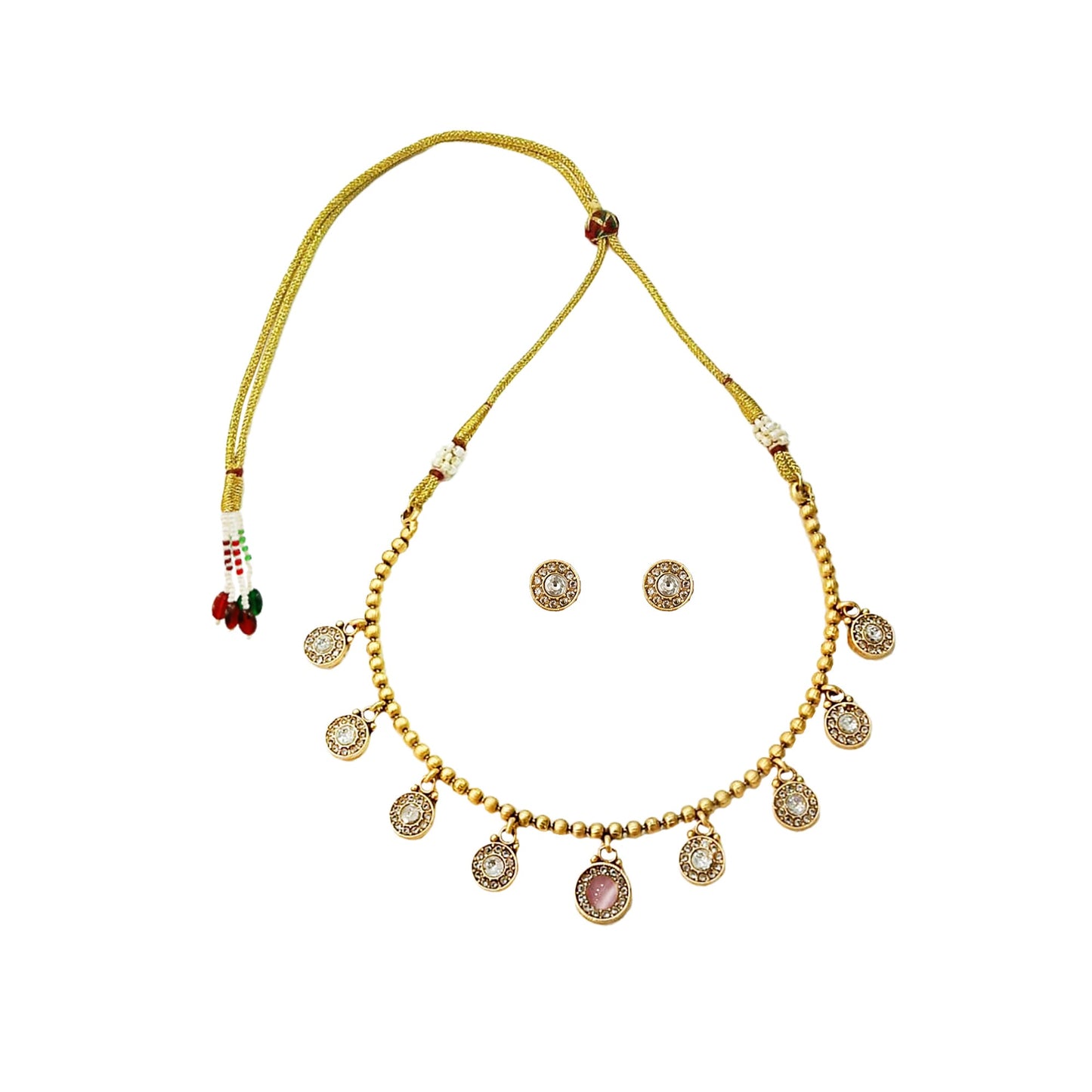 Komal Pink Charms Necklace Set