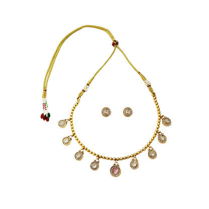 Komal Pink Charms Necklace Set