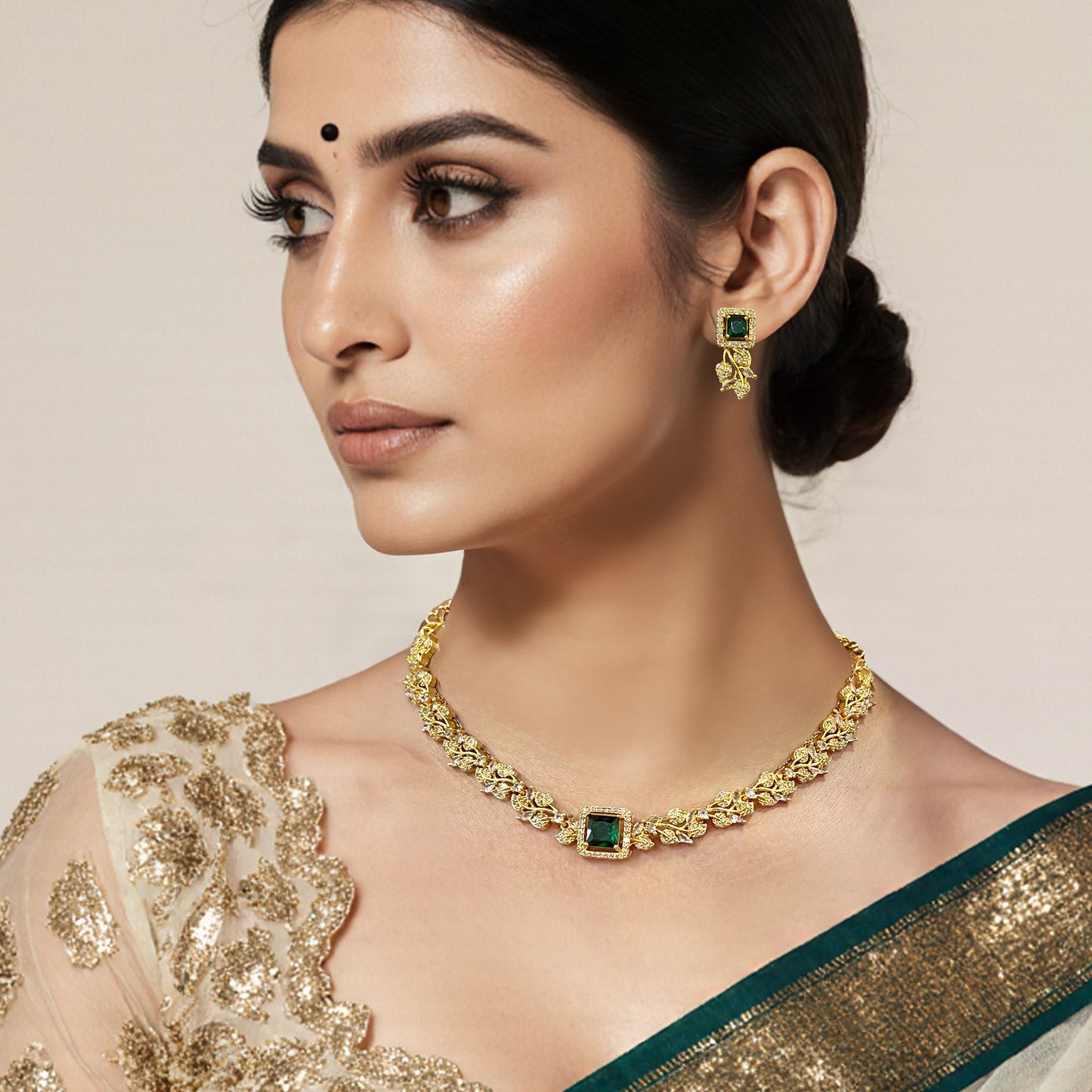 Charu Emerald Choker Set