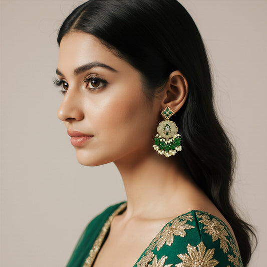 Ira Emerald Chandlier Earrings
