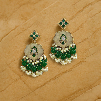 Ira Emerald Chandlier Earrings