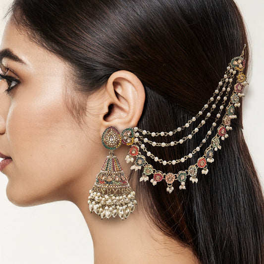 Hina Beaded Jhumkas