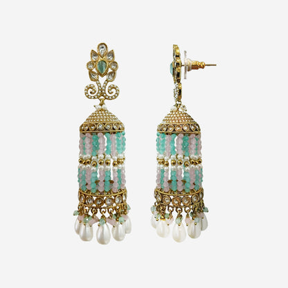 Nida Statement Beaded Jhumkas