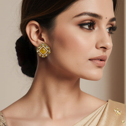 Lekha Citrine Studs