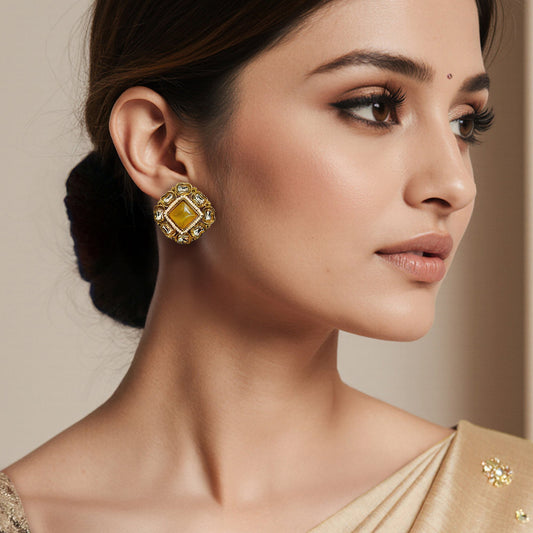 Lekha Citrine Studs