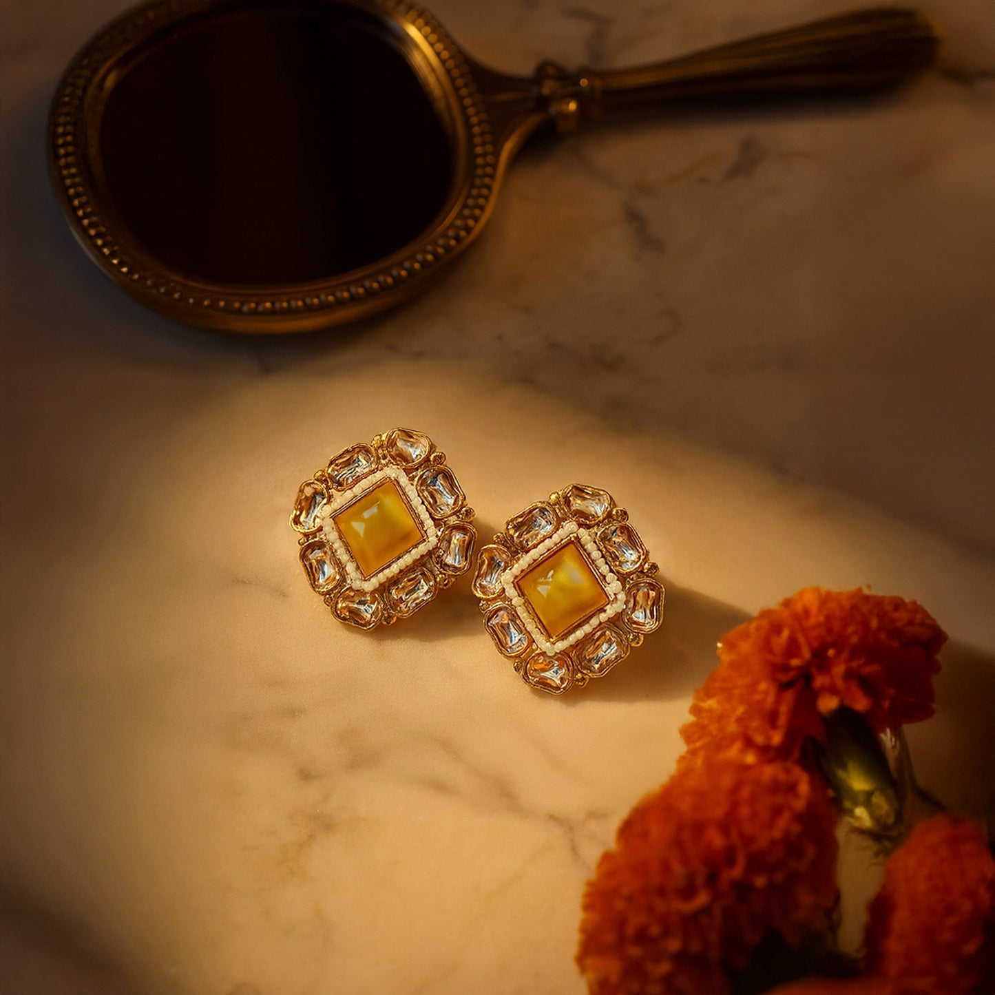 Lekha Citrine Studs