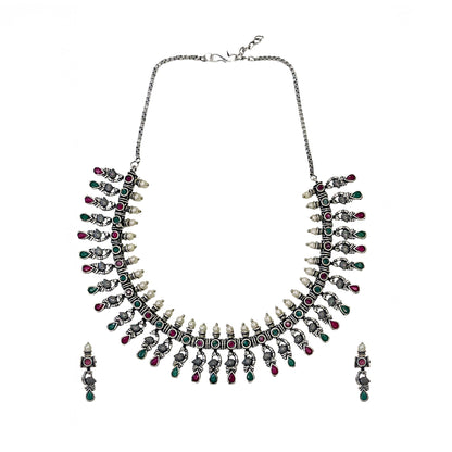 Shilpika Oxidised Necklace Set