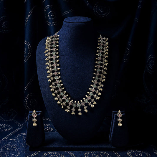 Palki Oxidised Long Necklace Set