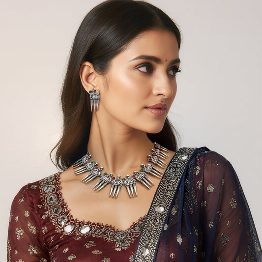Neerja Oxidised Necklace Set